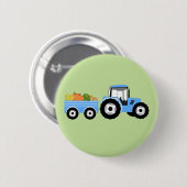 Blue Tractor Truck Boerderij Produce Ronde Button 5,7 Cm (Voorkant /achterkant)