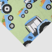 Blue Tractor Truck Boerderij Produce Tissuepapier (Detail)