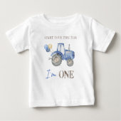 Blue Tractor Verjaardag T-shirt (Voorkant)
