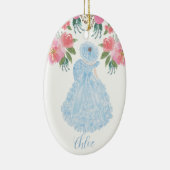Blue Trail Maid Waterverf Keramisch Ornament (Rechts)