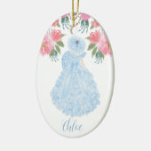 Blue Trail Maid Waterverf Keramisch Ornament (Links)