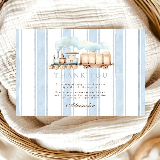  Blue Train 1e verjaardag Bedankkaart