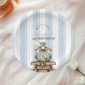  Blue Train 2e verjaardag Papieren Bordje