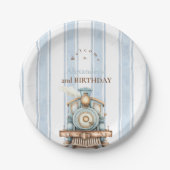  Blue Train 2e verjaardag Papieren Bordje (Voorkant)