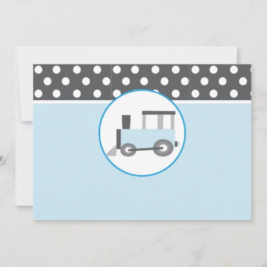 Blue Train Birthday Invitation Kaart (Achterkant)