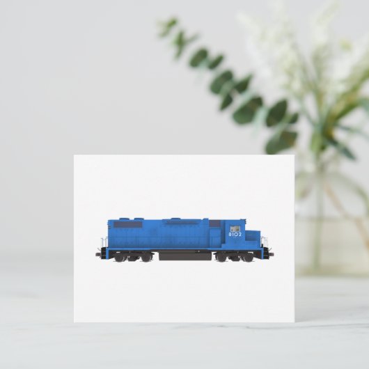 Blue Train Engine: Briefkaart (Staand voorkant)