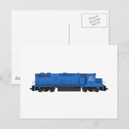 Blue Train Engine: Briefkaart (Voorkant / Achterkant)