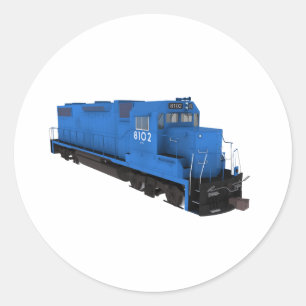 Blue Train Engine: Ronde Sticker
