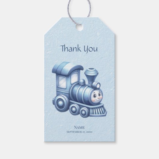 Blue Train Gift Label Cadeaulabel (Voorkant)