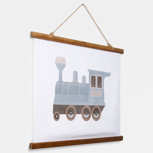 Blue Train Kinder Room Decor Hangend Wandkleed (Gebogen)