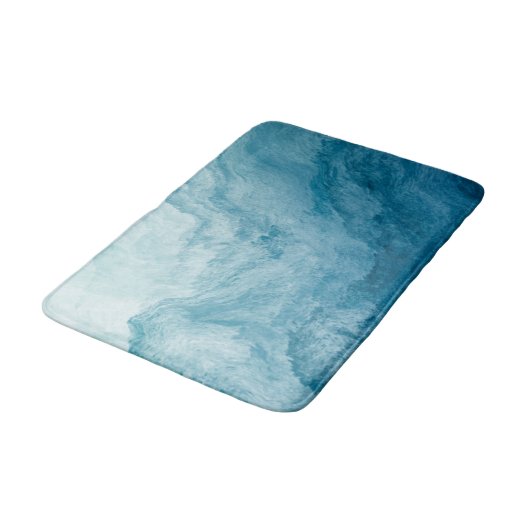 Blue Tranquil Ocean Waves Natuur Abstracte kunst Badmat (Gekanteld)