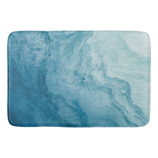 Blue Tranquil Ocean Waves Natuur Abstracte kunst Badmat (Voorkant)