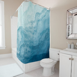 Blue Tranquil Ocean Waves Natuur Abstracte kunst Douchegordijn