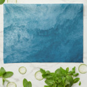 Blue Tranquil Ocean Waves Natuur Abstracte kunst Theedoek (Gevouwen)