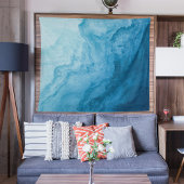 Blue Tranquil Ocean Waves Natuur Abstracte kunst Wandkleed