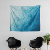 Blue Tranquil Ocean Waves Natuur Abstracte kunst Wandkleed
