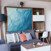 Blue Tranquil Ocean Waves Natuur Abstracte kunst Wandkleed