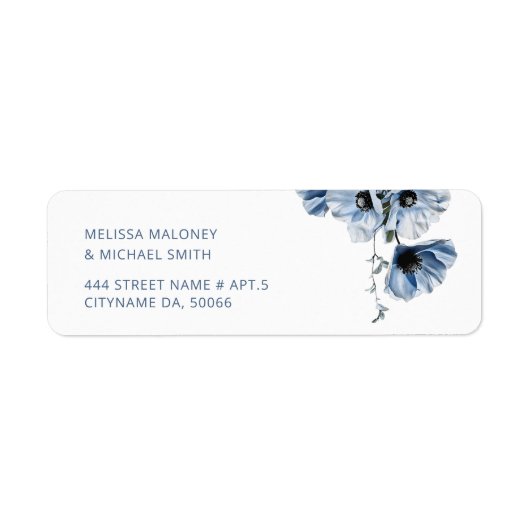 Blue Transparent Fine Art Flowers  Etiket (Voorkant)
