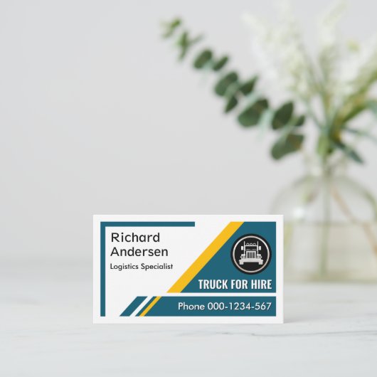 Blue Trapezium Layers Transport Visitekaartje (Staand voorkant)
