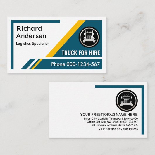 Blue Trapezium Layers Transport Visitekaartje (Voorkant / Achterkant)