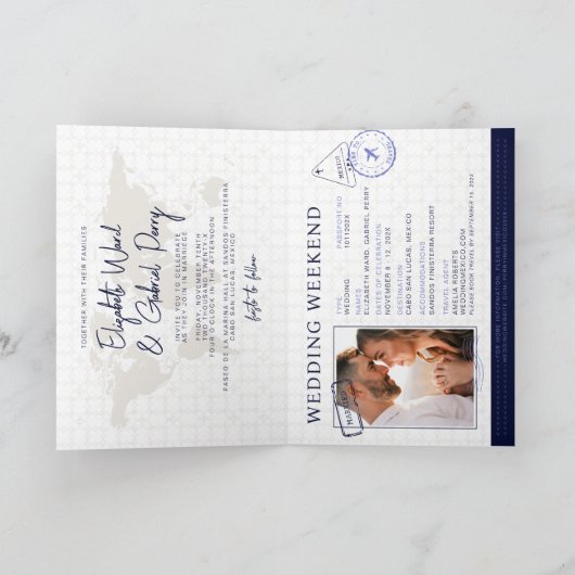 Blue Travel Destination Wedding Passport (Binnen)