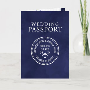 Blue Travel Destination Wedding Passport