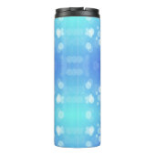 Blue travel mug with a black lid  thermosbeker (Achterkant)