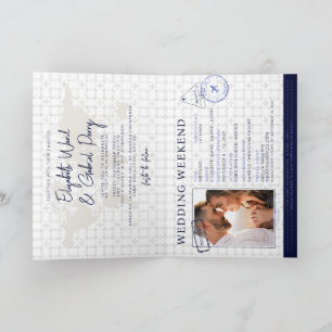 Blue Travel Passport Bestemming Bruiloft