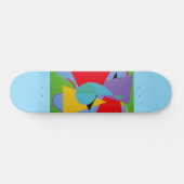 Blue Treble Clef Abstract Skateboard (Horizontaal)