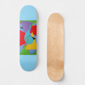 Blue Treble Clef Abstract Skateboard (Voorkant)