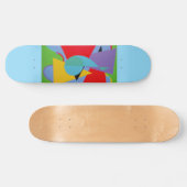 Blue Treble Clef Abstract Skateboard (Horizontaal)