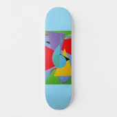 Blue Treble Clef Abstract Skateboard (Voorkant)