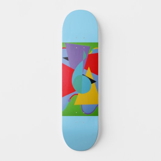 Blue Treble Clef Abstract Skateboard (Voorkant)