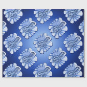 Blue Treble Clef Music Art Cadeaupapier (Vlak)