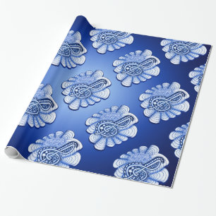 Blue Treble Clef Music Art Cadeaupapier