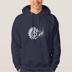 Blue Treble Clef; Muzieknoten Hoodie