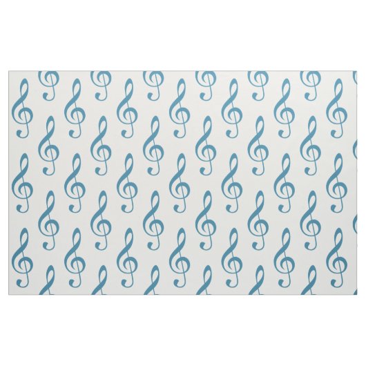 Blue Treble Clef Pattern Fabric Stof (Fat Quarter)
