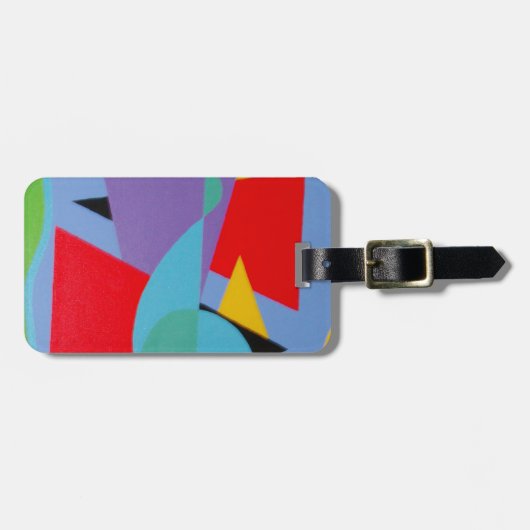 Blue Treble Clef Rhythm Luggage Tag Bagagelabel (Voorkant horizontaal)