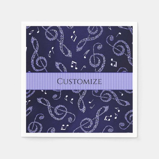 Blue Treble Clefs Stylish personalize Napkins Servet (Voorkant)