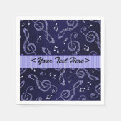 Blue Treble Clefs Stylish personalize Napkins Servetten (Voorkant)