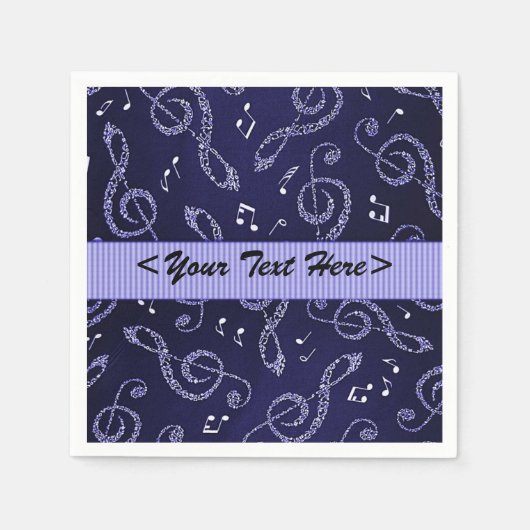 Blue Treble Clefs Stylish personalize Napkins Servetten (Voorkant)