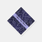 Blue Treble Clefs Stylish personalize Napkins Servetten (Hoek)