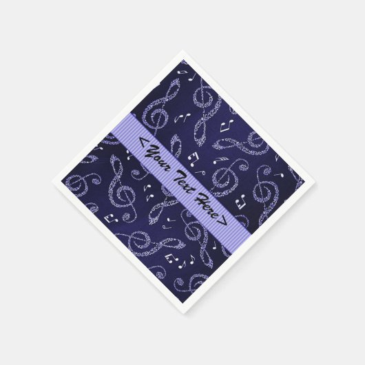 Blue Treble Clefs Stylish personalize Napkins Servetten (Hoek)