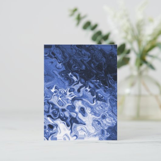 Blue Tree Abstract Briefkaart (Staand voorkant)