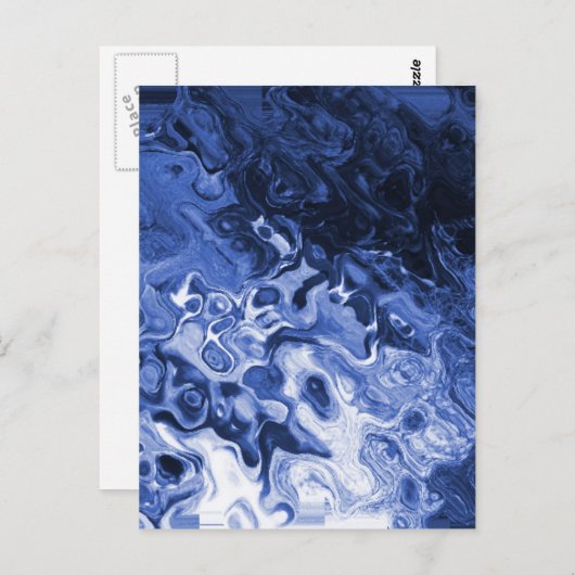 Blue Tree Abstract Briefkaart (Voorkant / Achterkant)