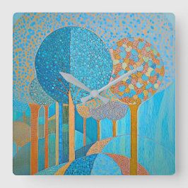 Blue Tree Abstracte wandklok