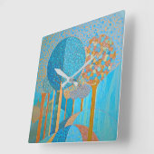 Blue Tree Abstracte wandklok (Hoek)