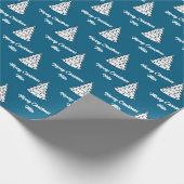  Blue Tree Gift Wrap | Vrolijke kerstnaam Cadeaupapier (Hoek)