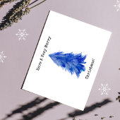 Blue Tree Merry Christmas  Folie Feestdagen Briefkaart