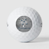 Blue Tree of Hearts Personalized Golf Balls Golfballen (Voorkant)
